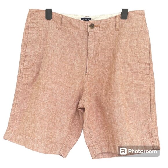 J. Crew Other - J Crew Mens Flat Front Gramercy Shorts Sz 33 Linen Cotton Lightweight Breathable